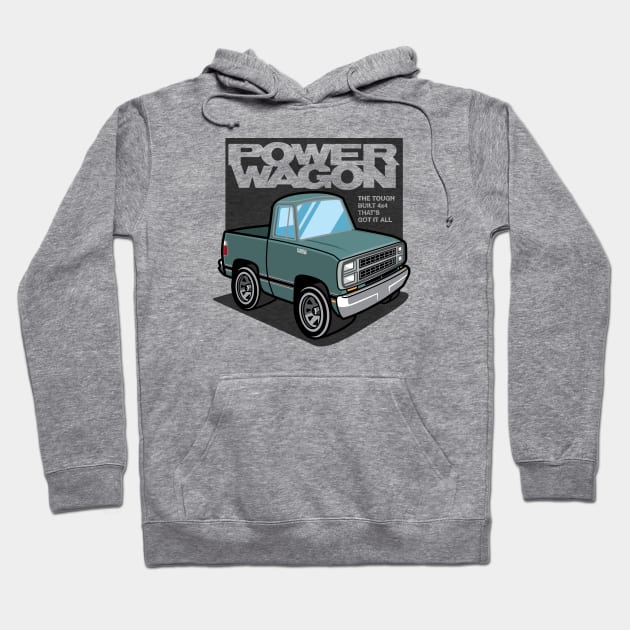 Teal Frost Metallic - Power Wagon (1980 Hoodie by jepegdesign